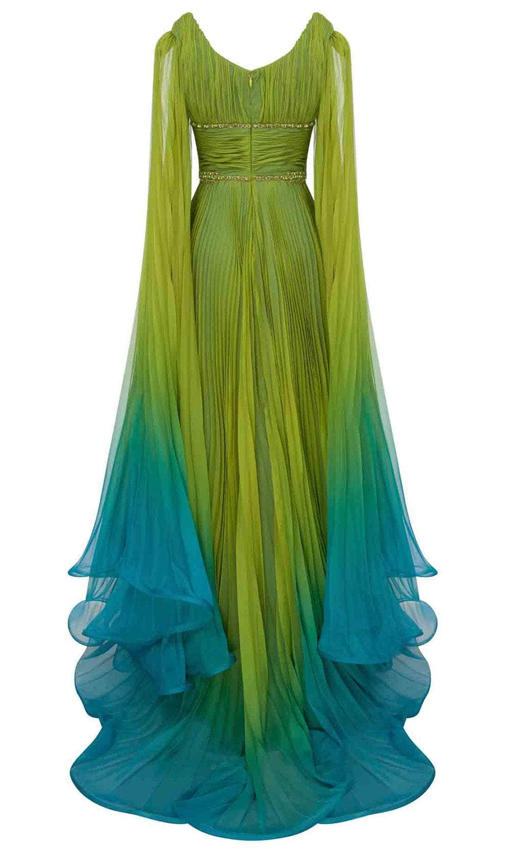 MNM Couture F02847 - Beaded V-Neck Pleated Gown Evening Dresses