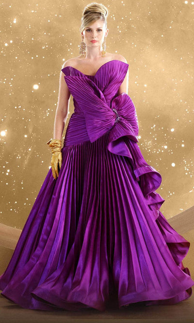 MNM Couture F02867 - Pleated A-Line Evening Gown Formal Gowns 4 / 