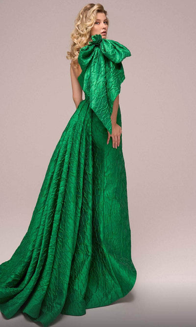 MNM Couture F02881A - Bow Draped Evening Gown Formal Gowns 4 / 