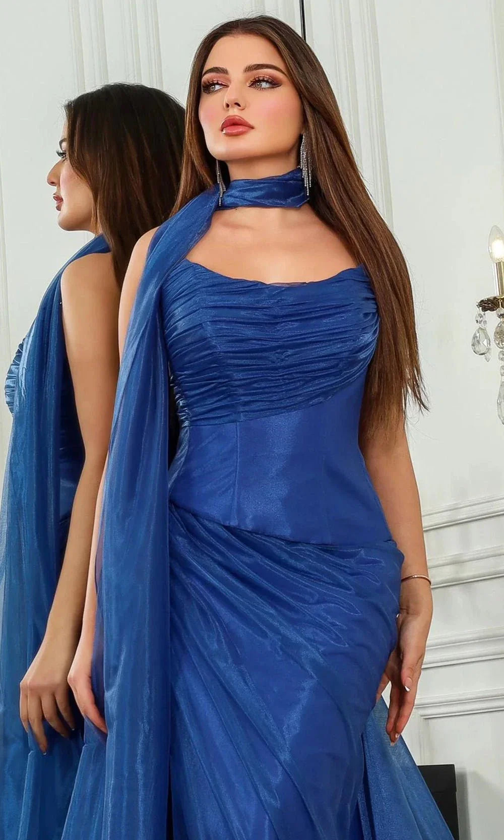 MNM Couture F02894 - Ruched Bodice Sheath Gown Evening Dresses