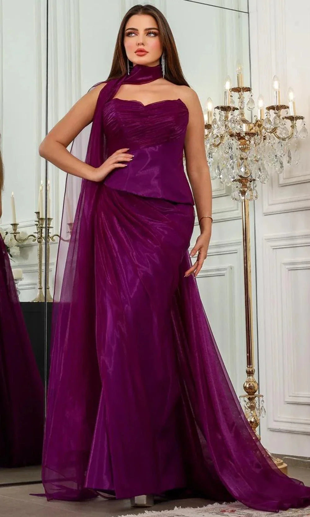 MNM Couture F02894 - Ruched Bodice Sheath Gown Evening Dresses