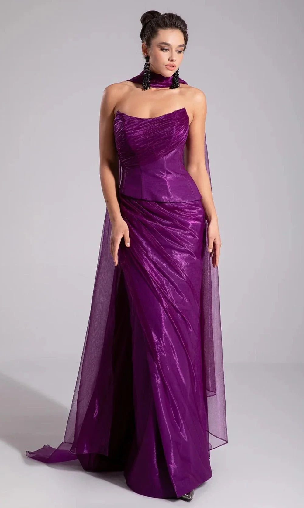 MNM Couture F02894 - Ruched Bodice Sheath Gown Evening Dresses