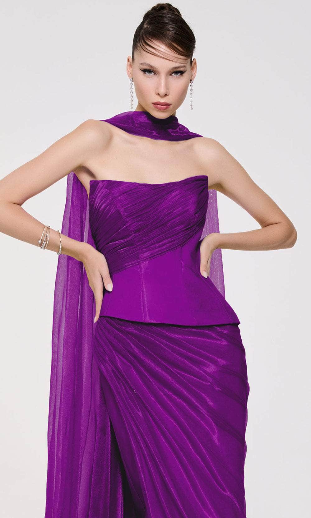 MNM Couture F02894 - Ruched Bodice Sheath Gown Evening Dresses