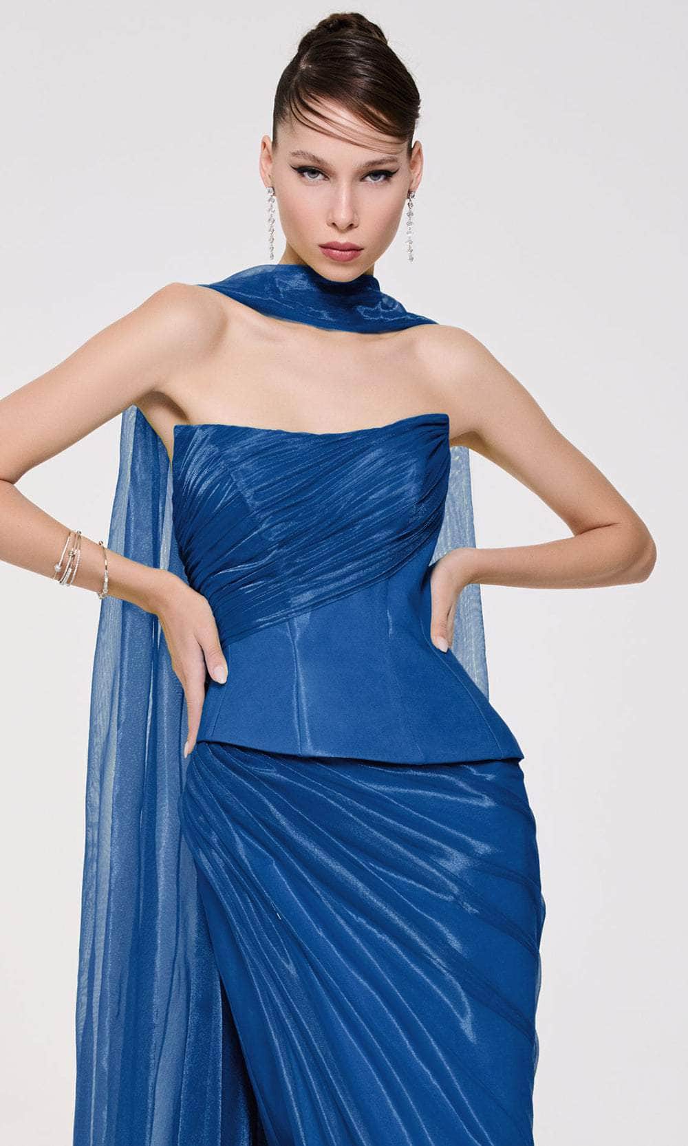 MNM Couture F02894 - Ruched Bodice Sheath Gown Evening Dresses