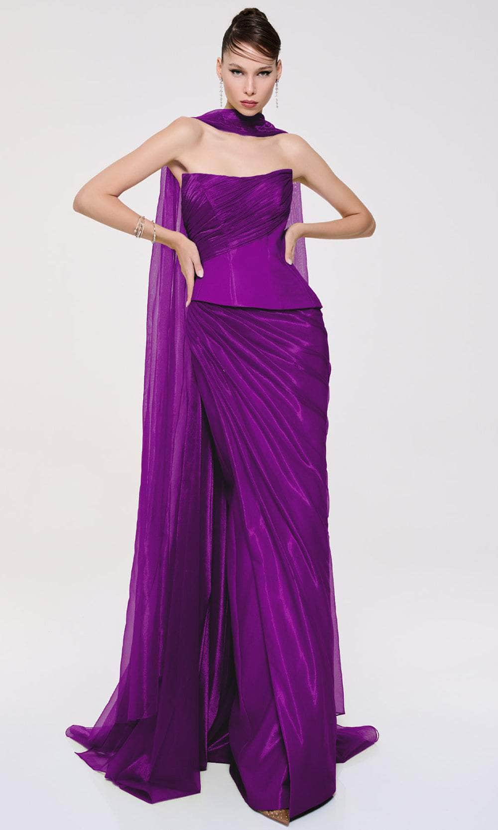MNM Couture F02894 - Ruched Bodice Sheath Gown Evening Dresses