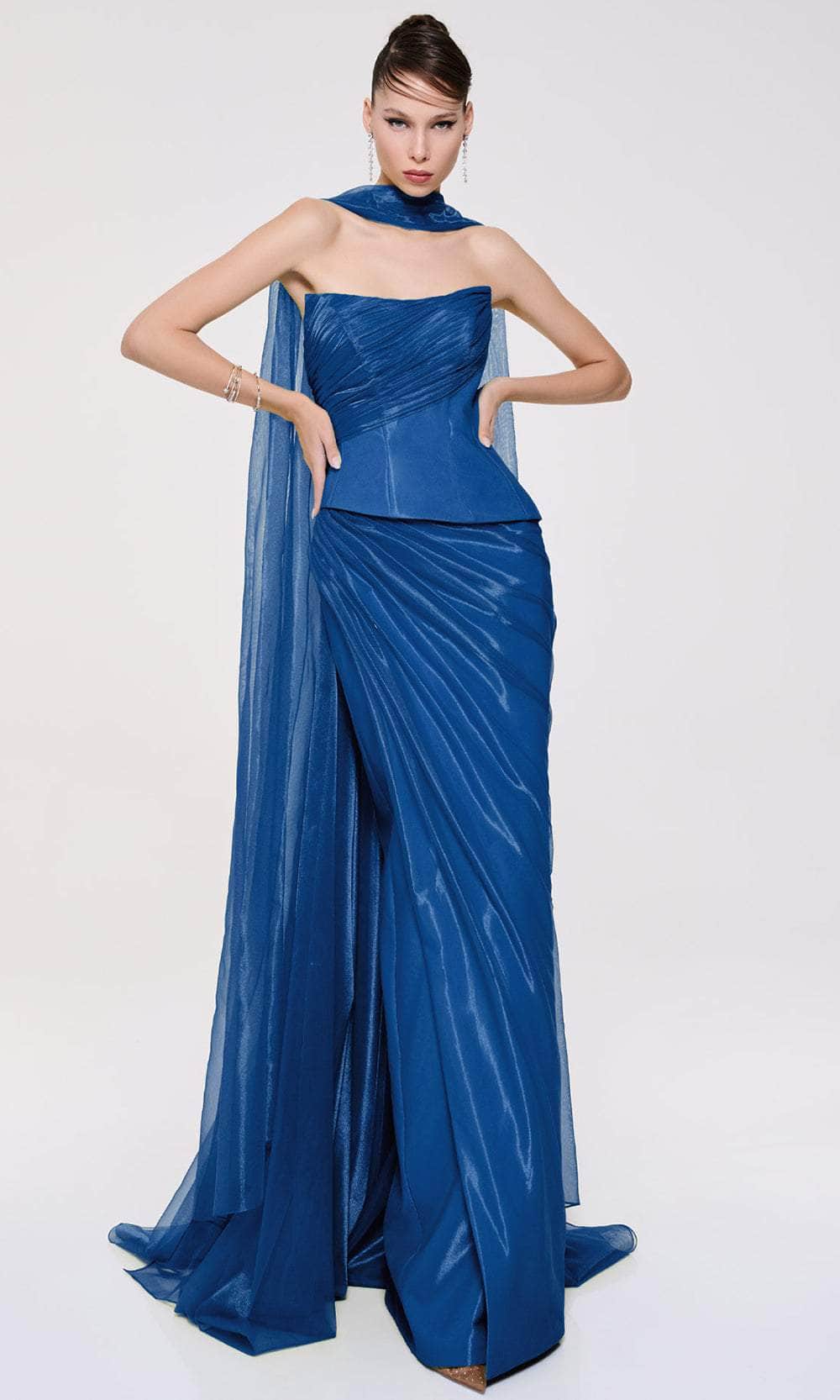 MNM Couture F02894 - Ruched Bodice Sheath Gown Evening Dresses