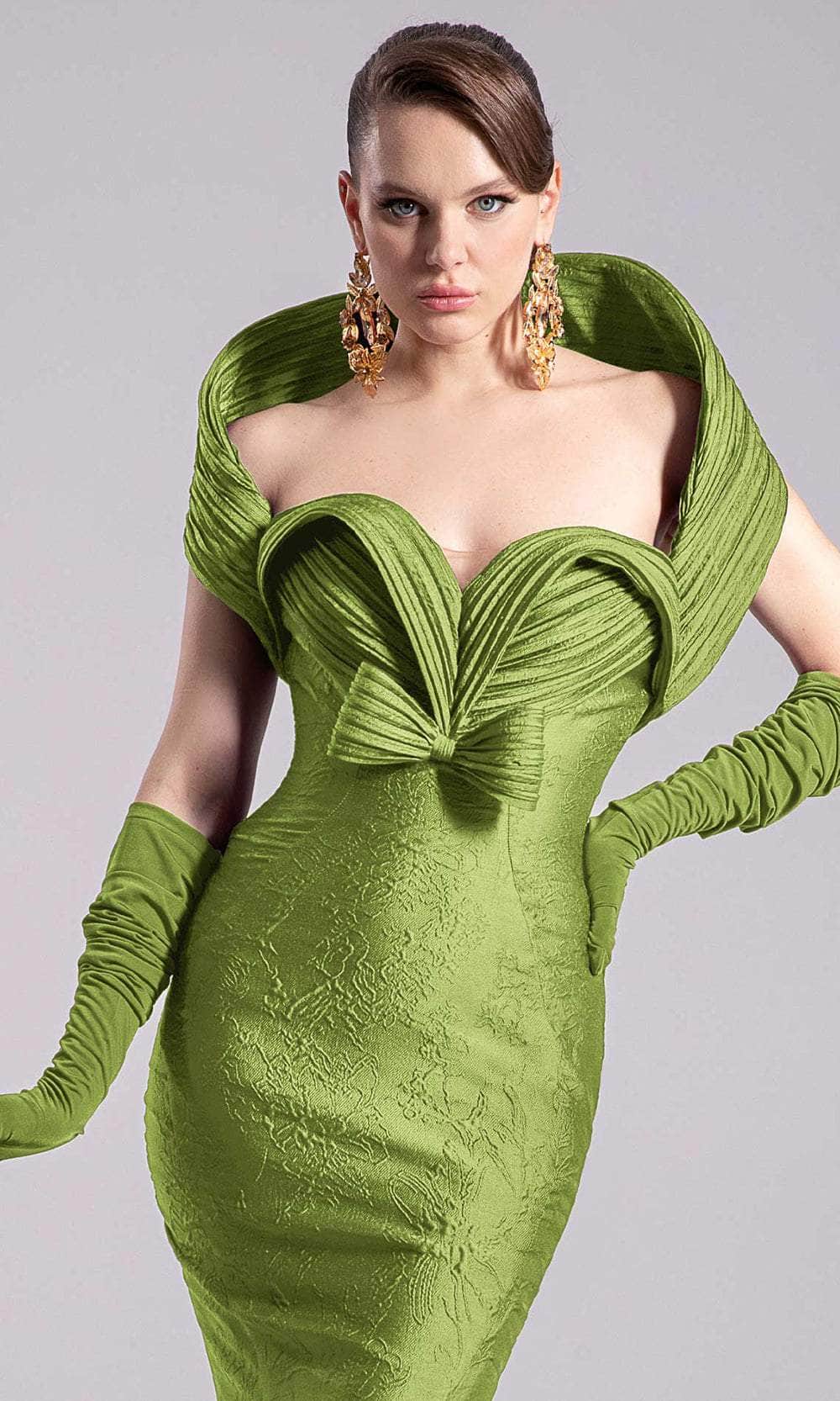 MNM Couture F02901 - Textured Gown with Dramatic Collar Pageant Dresses