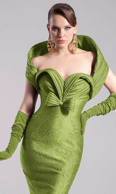 MNM Couture F02901 - Textured Gown with Dramatic Collar Pageant Dresses