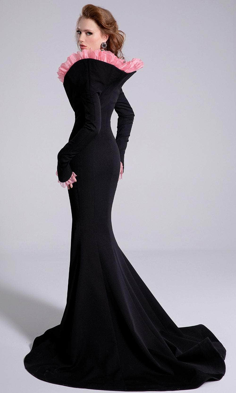 MNM Couture F02905 - Long Sleeve Gown with Ruffle Detail Pageant Dresses