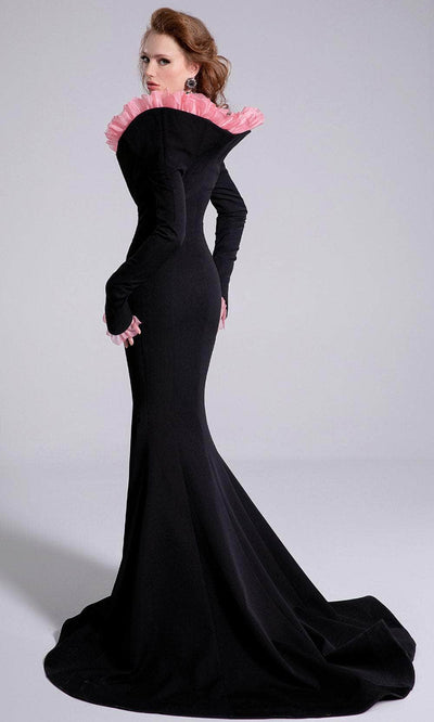 MNM Couture F02905 - Long Sleeve Gown with Ruffle Detail Pageant Dresses