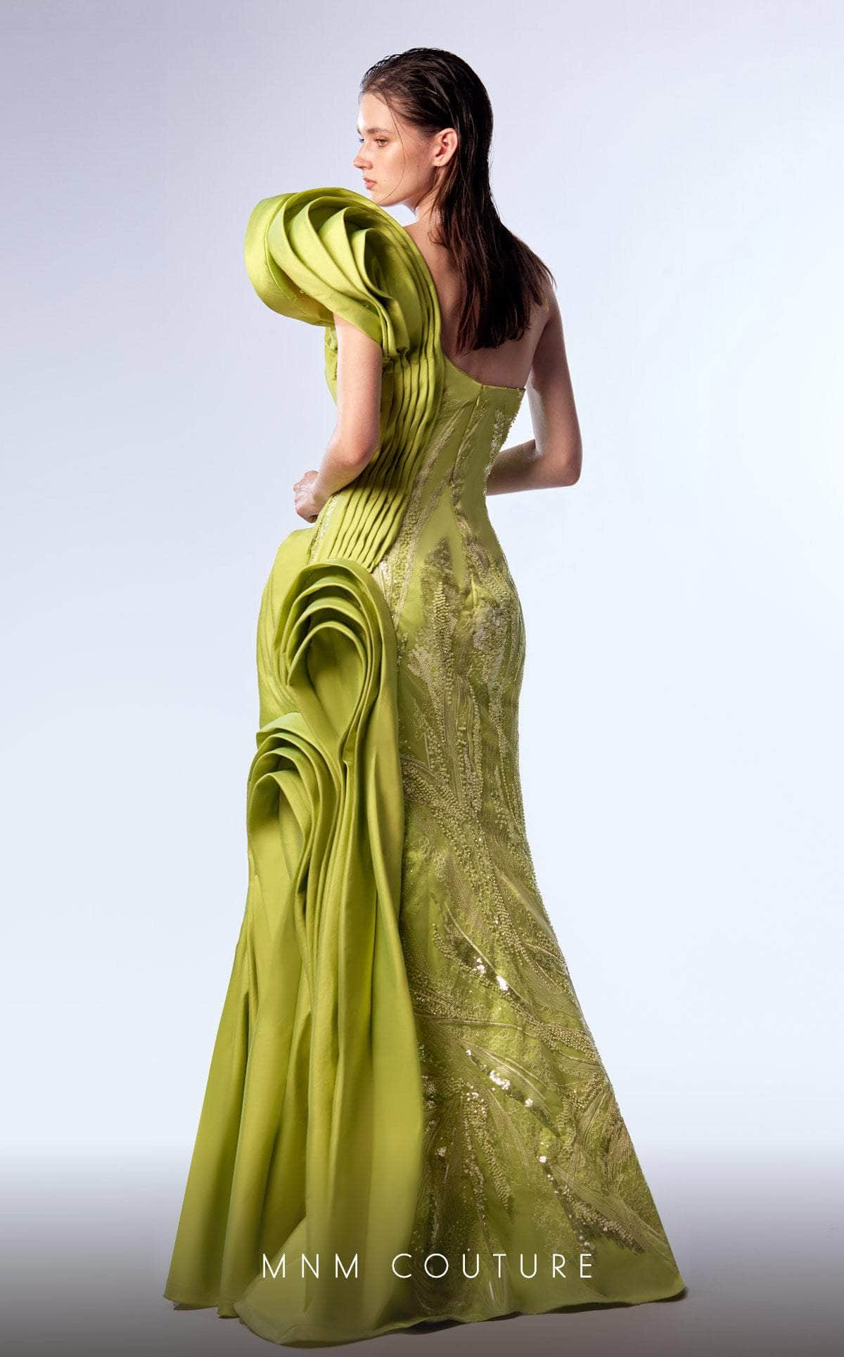 MNM Couture G1712 - Beaded Draped Long Gown Special Occasion Dresses