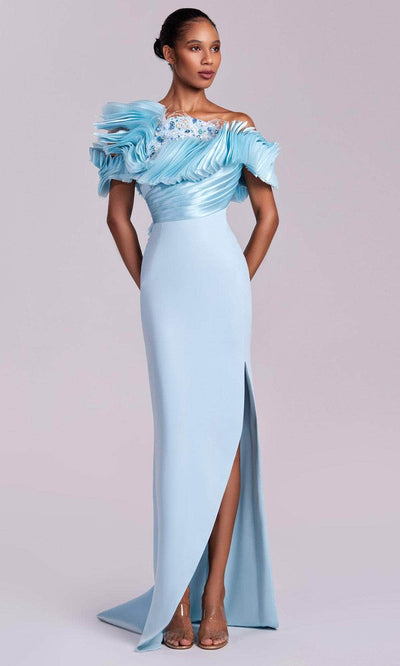 MNM Couture G1807 - Beaded Applique Sheath Evening Gown Evening Dresses