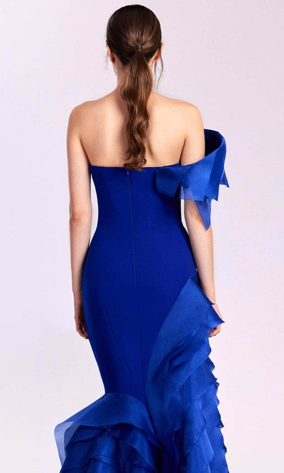 MNM Couture G1810 - Cascading Ruffles Crepe Evening Gown Evening Dresses