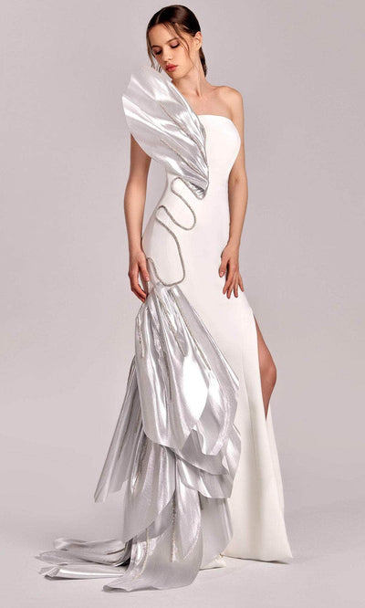 MNM Couture G1824 - Crystal Trim Sheath Evening Gown Evening Dresses 4 / 