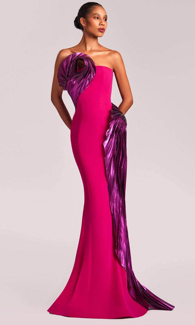 MNM Couture G1838 - Strapless Metallic Swirls Evening Gown Evening Dresses 4 / 