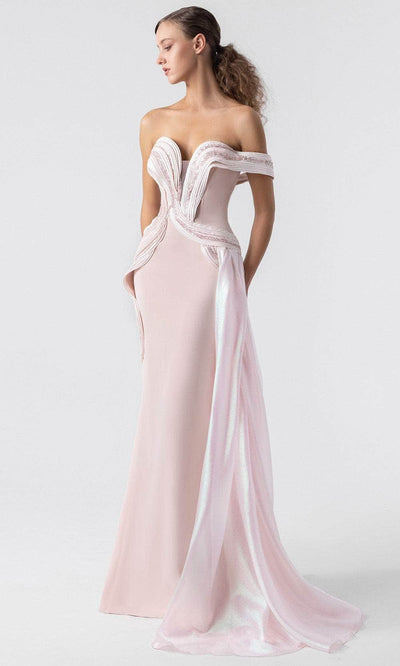 MNM Couture G1900 - Sculpted Strapless Gown with Train Prom Dresses