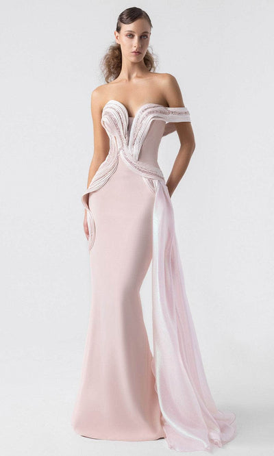 MNM Couture G1900 - Sculpted Strapless Gown with Train Prom Dresses