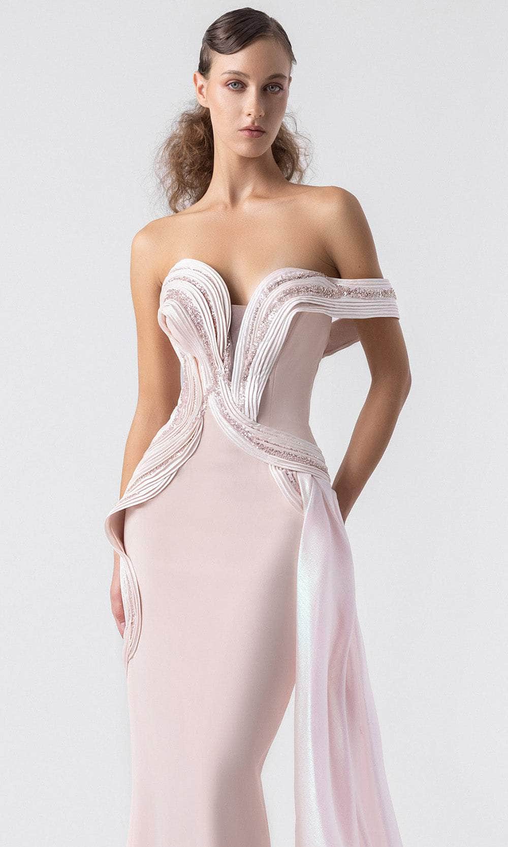 MNM Couture G1900 - Sculpted Strapless Gown with Train Prom Dresses
