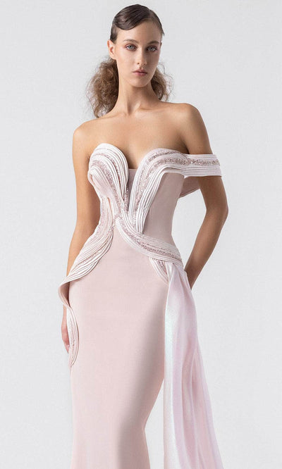 MNM Couture G1900 - Sculpted Strapless Gown with Train Prom Dresses