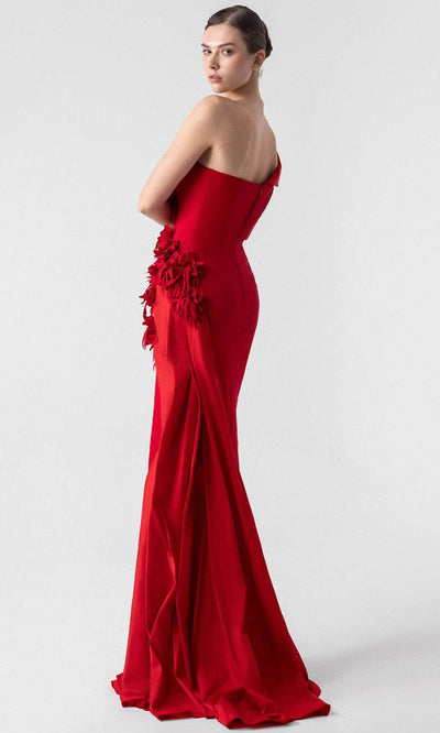 MNM Couture G1909 - Asymmetric Crepe Gown with Laser Cut Evening Dresses