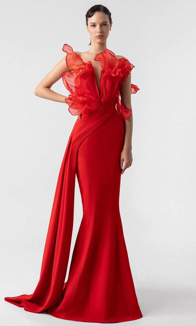 MNM Couture G1917 - Strapless Mermaid Dress with Ruffle Detail Pageant Dresses