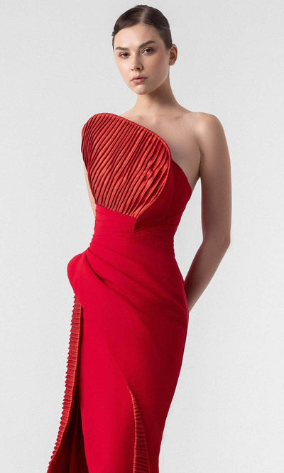 MNM Couture G1924 - Strapless Sheath Dress with Sculpted Pleats Pageant Dresses