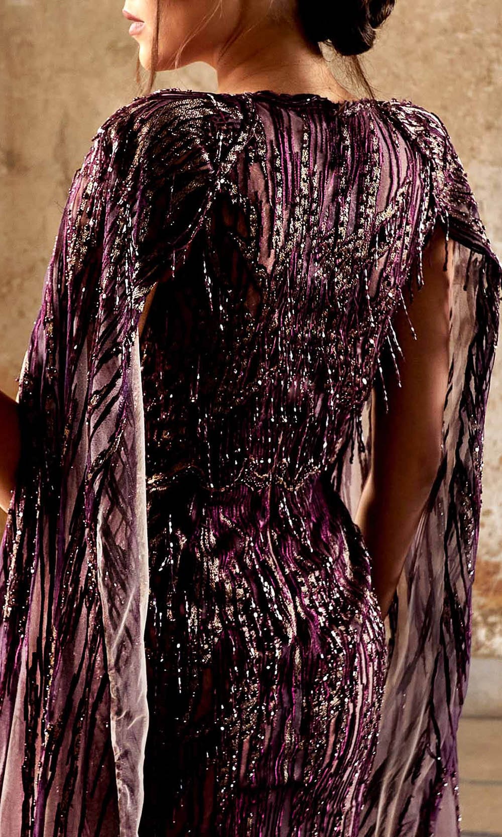 MNM Couture K3952 - Tulle Cape Formal Dress Evening Dresses