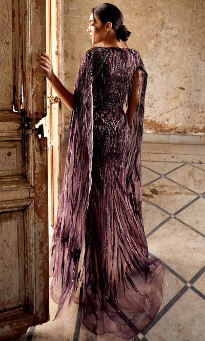 MNM Couture K3952 - Tulle Cape Formal Dress Evening Dresses