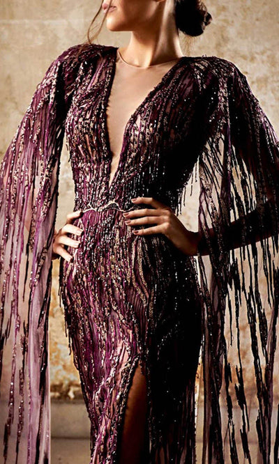 MNM Couture K3952 - Tulle Cape Formal Dress Evening Dresses