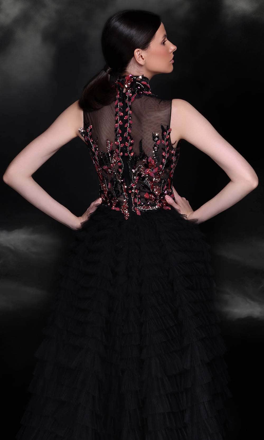 MNM COUTURE K4099 - Sleeveless Beaded Illusion Evening Gown Special Occasion Dress