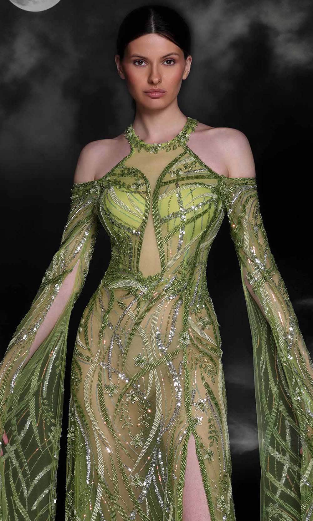 MNM COUTURE K4109 - Cape Sleeve Illusion Evening Gown Special Occasion Dress