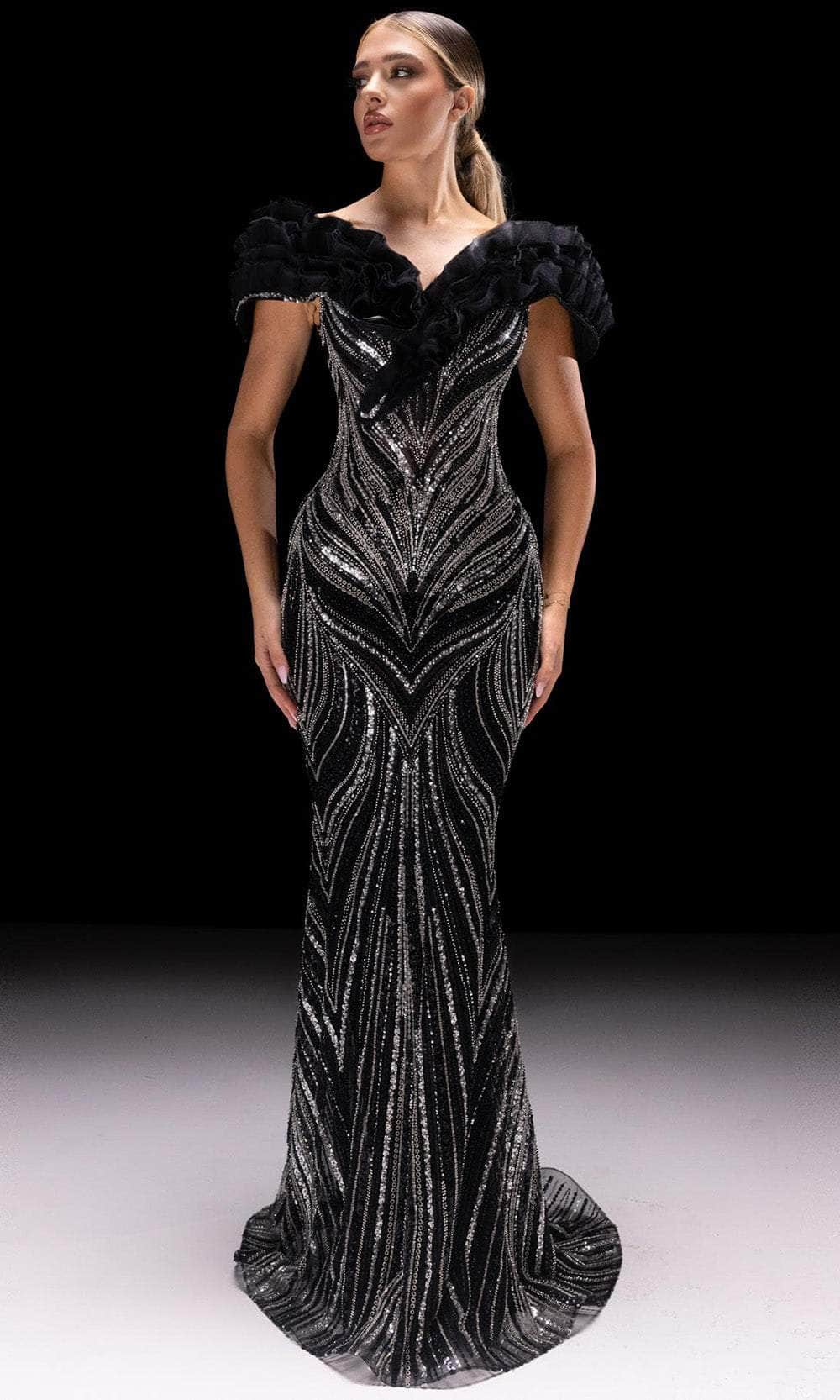 MNM Couture K4218 - Glam Off Shoulder Long Dress Evening Dresses