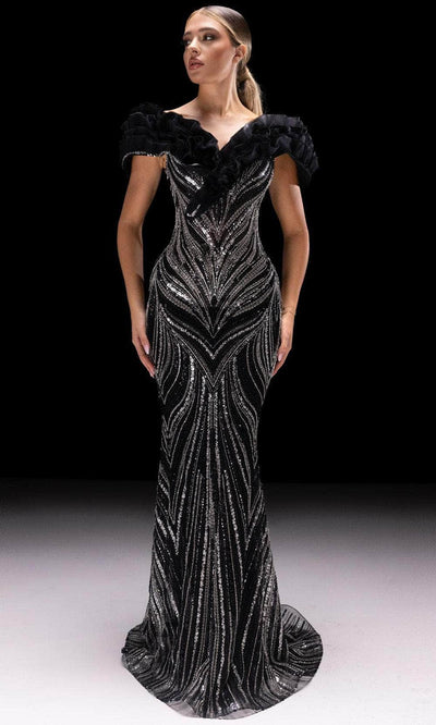 MNM Couture K4218 - Glam Off Shoulder Long Dress Evening Dresses
