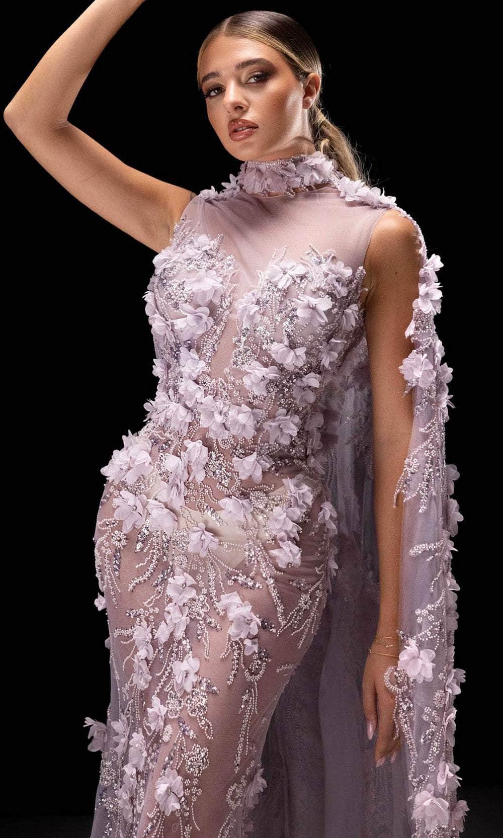 MNM Couture K4238 - Illusion High Neck Evening Gown Pageant Dresses
