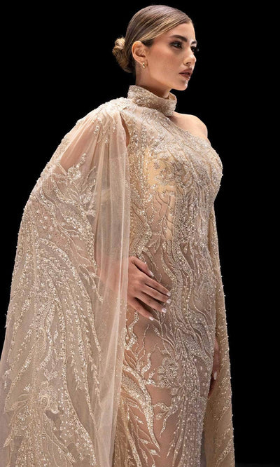 MNM Couture K4241 - Choker Collar Embellished Sheath Gown Prom Dresses