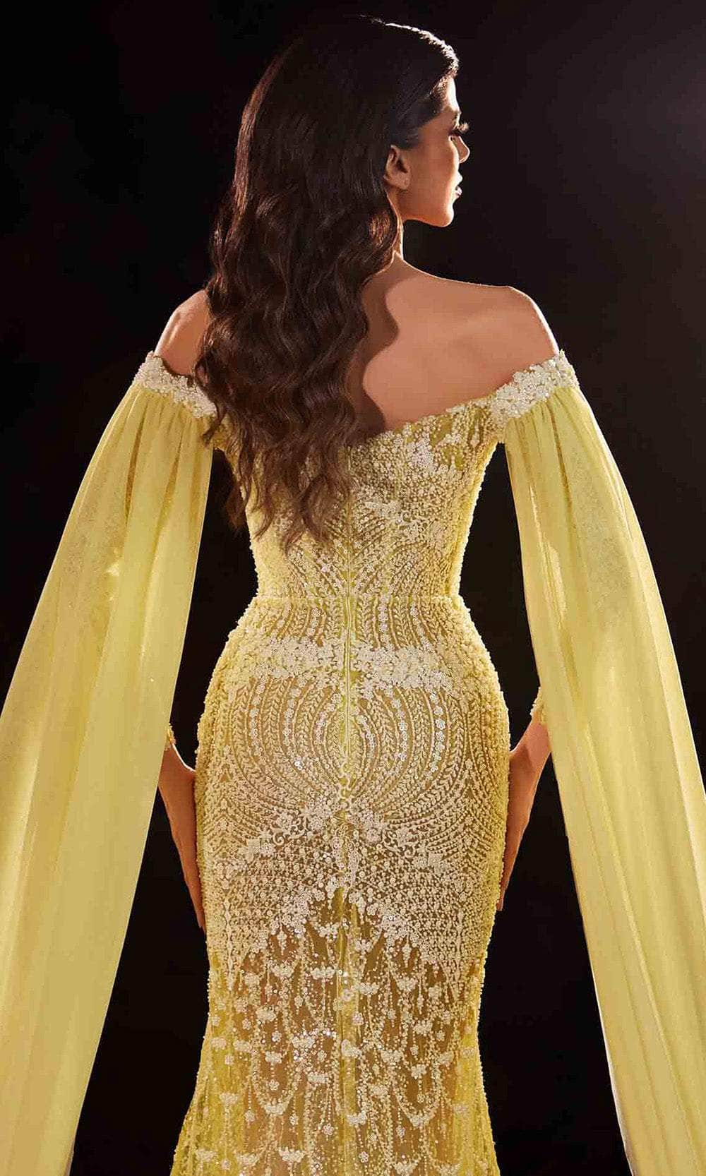 MNM Couture K4249 - Beaded Sheath Gown with Train Prom Dresses