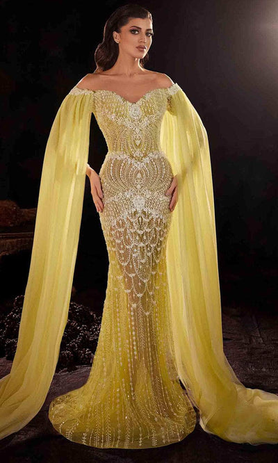 MNM Couture K4249 - Beaded Sheath Gown with Train Prom Dresses
