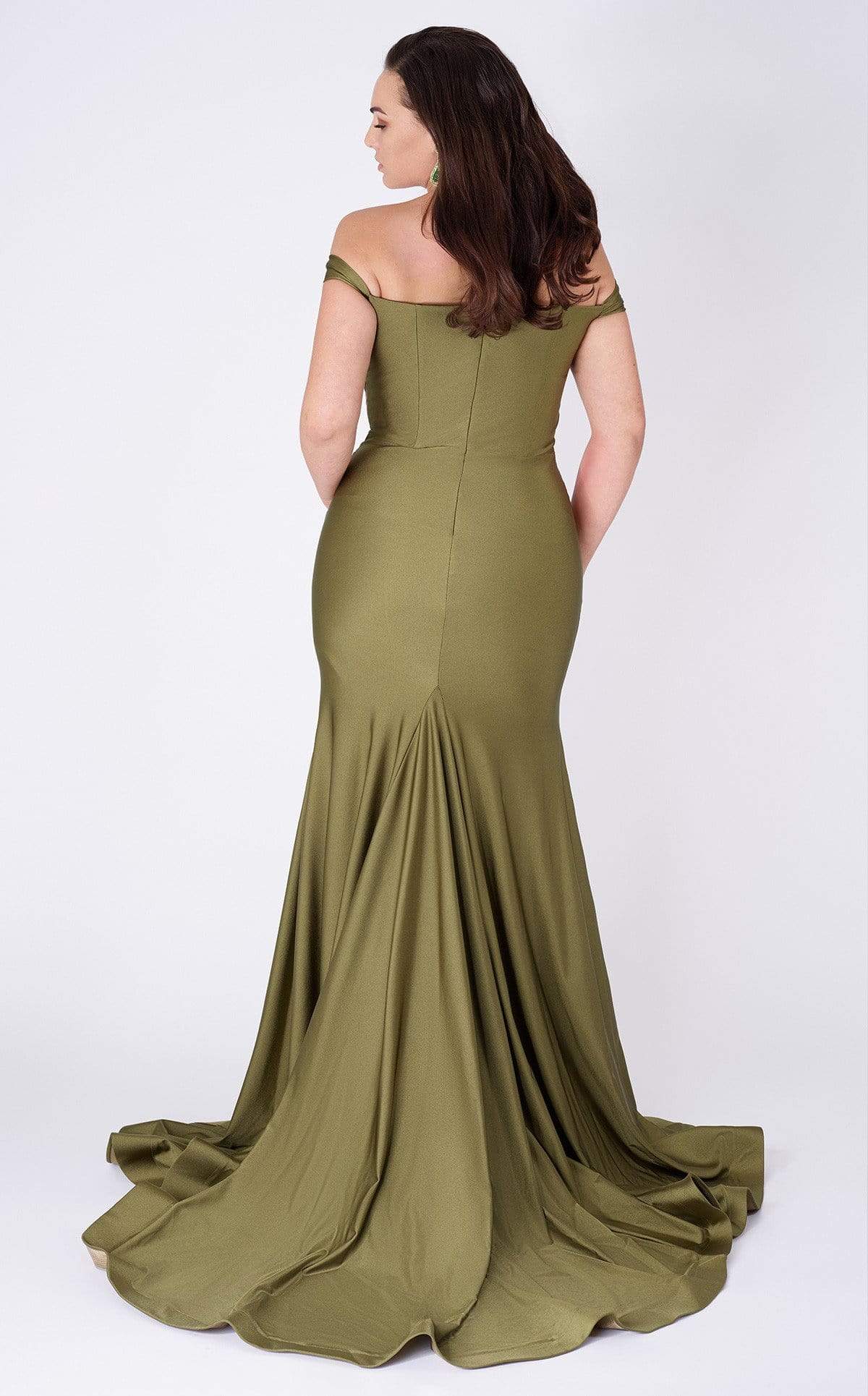 MNM COUTURE - L0044 Tapered V Neck Mermaid Gown Special Occasion Dress
