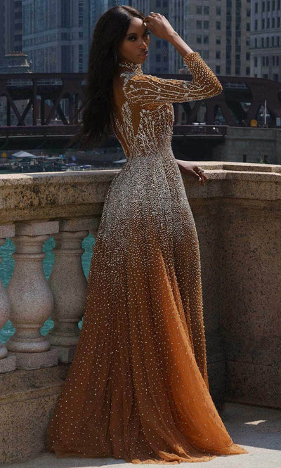 MNM Couture M1127 - Long Sleeve Sparkle Evening Gown Evening Dresses
