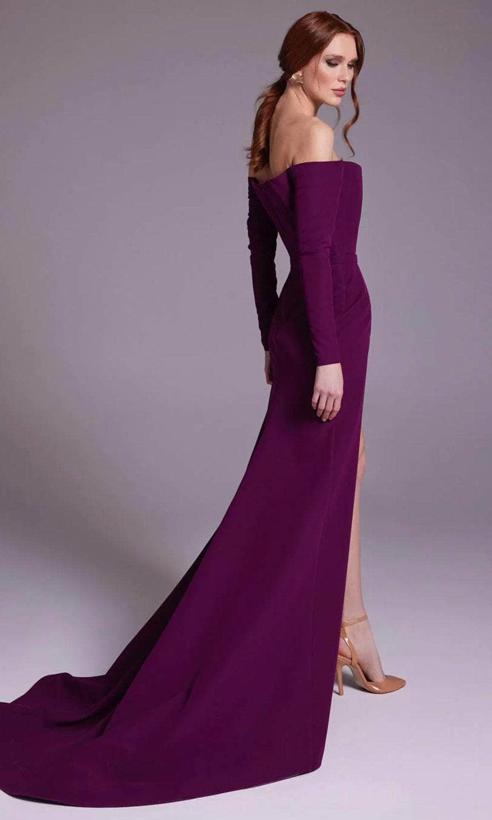 MNM Couture N0541 - Off Shoulder Mermaid Crepe Gown Prom Dresses