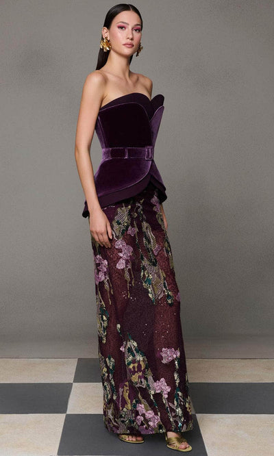 MNM Couture N0620 - Sweetheart Velvet Bodice Evening Gown Prom Dresses