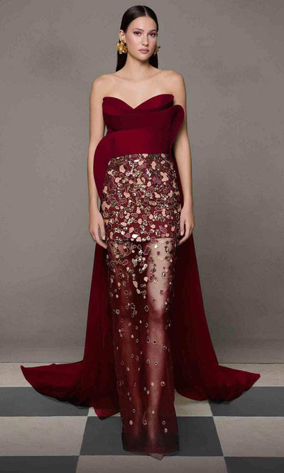MNM Couture N0625 - Sweetheart Sheer Embroidered Gown Prom Dresses