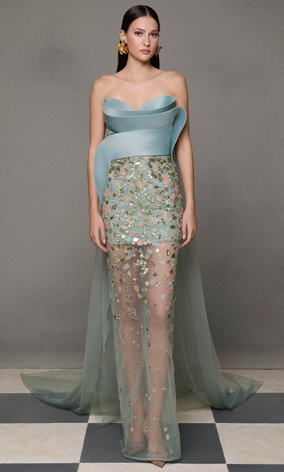 MNM Couture N0625 - Sweetheart Sheer Embroidered Gown Prom Dresses