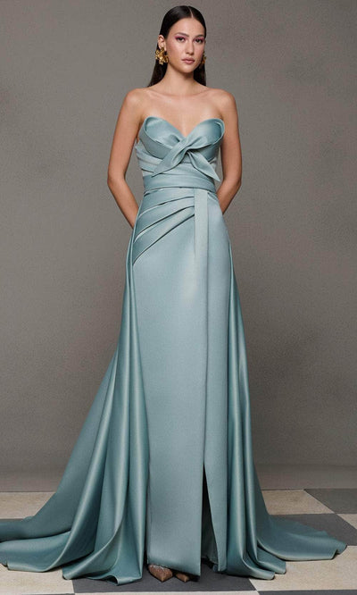 MNM Couture N0626 - Pleated Detail Sweetheart Evening Gown Prom Dresses