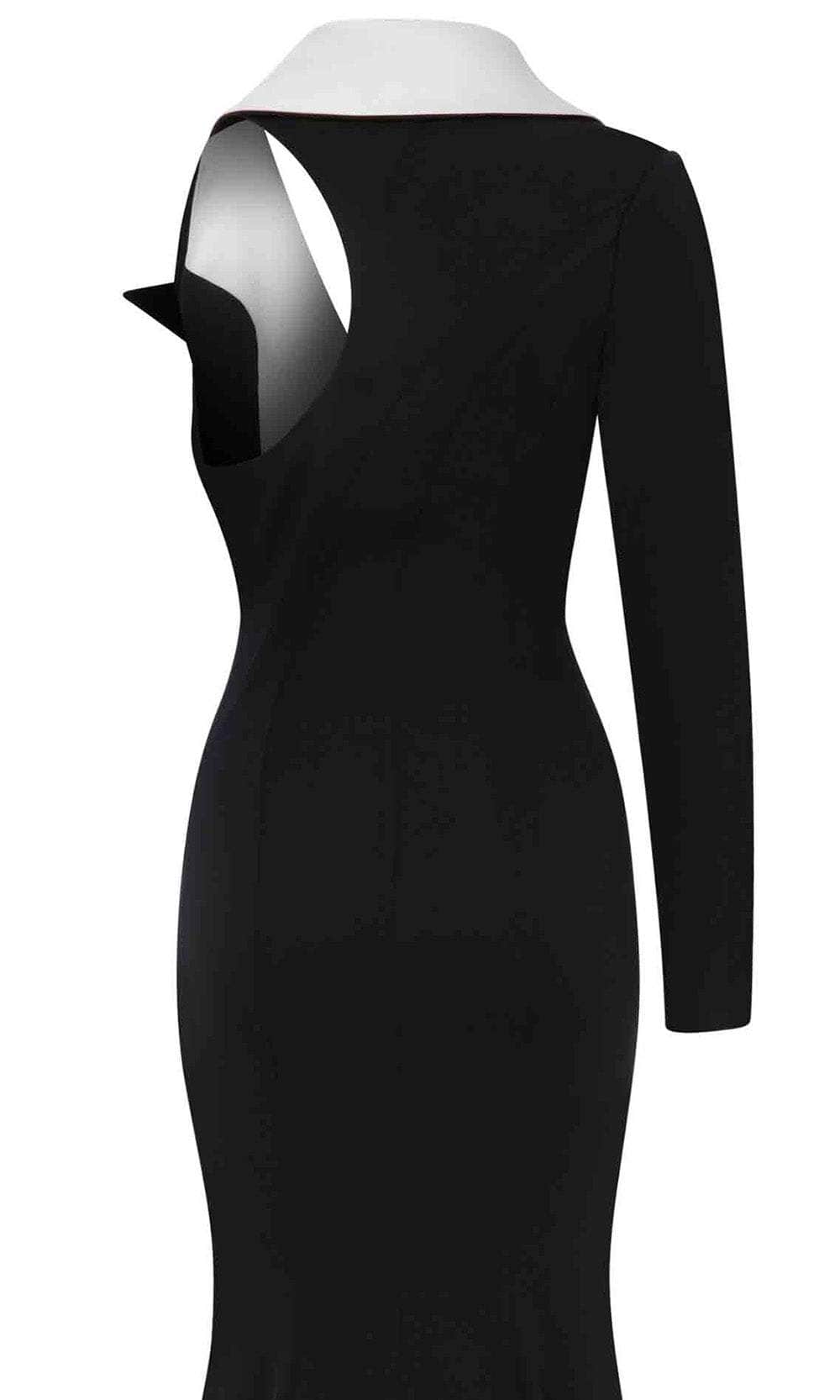 MNM Couture N0638 - Collared V-Neck Evening Gown with Slit Pageant Dresses