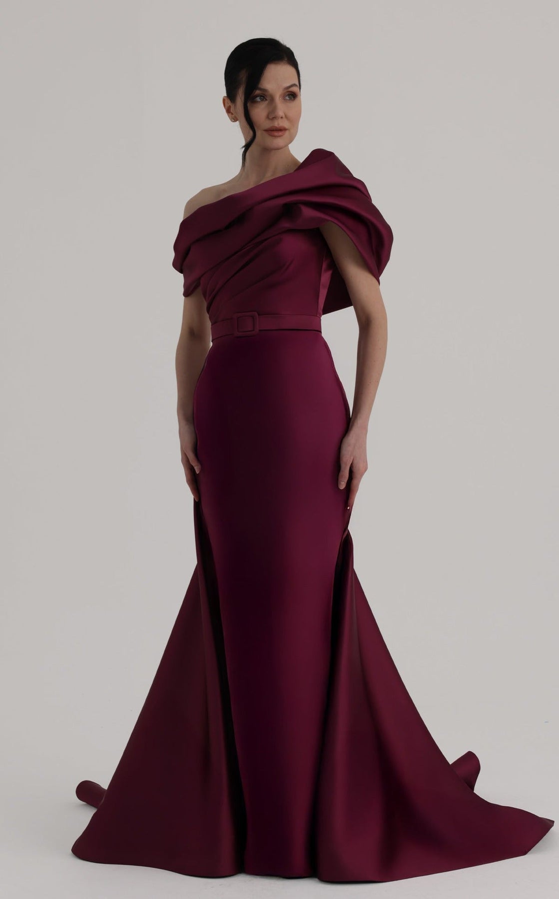 MNM COUTURE O07841 - Off Shoulder Belted Evening Gown