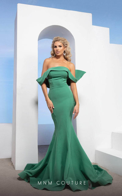 MNM Couture - Off-Shoulder Ruffled Mermaid Gown N0145 Evening Dresses
