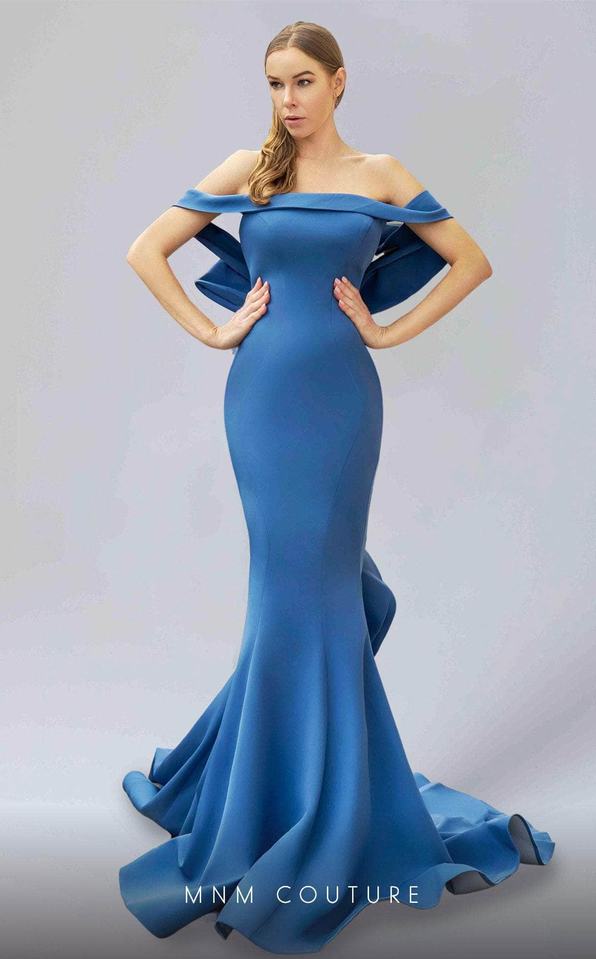 MNM Couture - Off-Shoulder Ruffled Mermaid Gown N0145 Evening Dresses