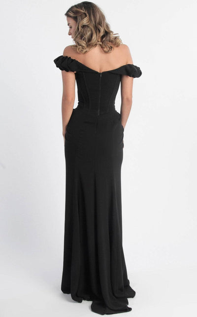 MNM Couture - Ruffled Off-Shoulder Sleeve Sheath Dress G0665 Evening Dresses