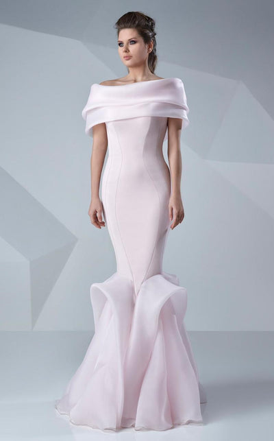 MNM Couture - Sleek Off-Shoulder Mermaid Dress G0620 Evening Dresses 0 / Pink